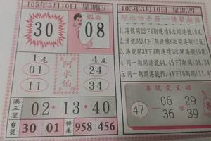 3/10阿水伯>>>>六合彩參考看