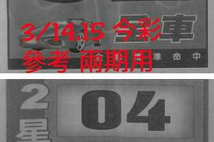 3/14~3/15今彩539參考看
