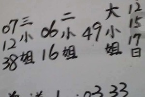 3/17白小姐>>>六合彩參考