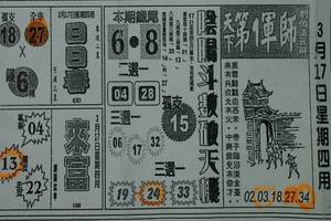 3/17今彩539參考看看