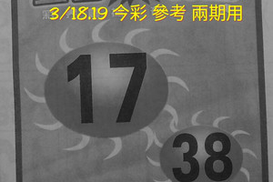 3/18.19 今彩《財神大轟動》 參考 兩期用