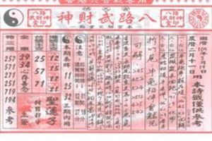 3/19八路武財神>>>六合彩參考看