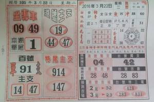 3/22六合彩參考看看>>>>本期1尾參考