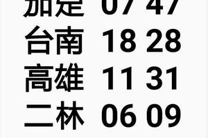 3/24六合彩>>茄萣07.47>>台南18.28參考看看>>三期用