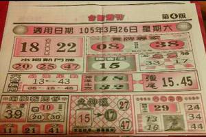 3/26六合彩周刊>>>參考看看****祝各位發財