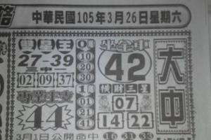 3/26大中>>>>六合彩參考看看