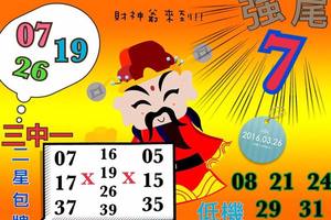3/26今彩539參考看>>>>祝今晚中頭獎
