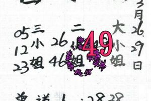 3/29白小姐~六合彩參考看