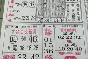 168先鋒報~六合彩參考看看8/30