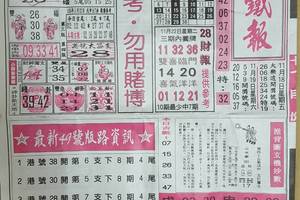 11/22台北鐵報~六合彩參考看