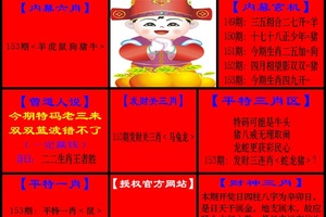 12/30六合彩: 第153期 【熱門】發財報猛虎報花仙子