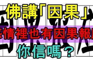 佛講「因果」，感情裡也有因果報應，你信嗎？