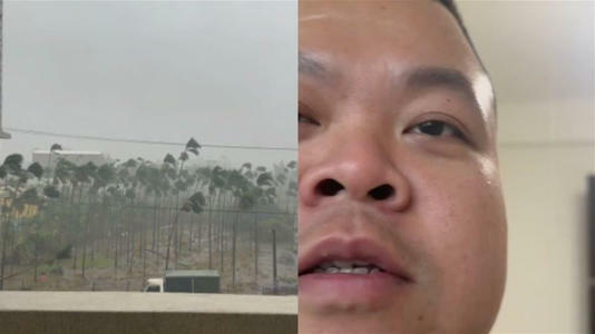 大蛇丸是屏東人,也上傳一段陽台外的畫面,目睹驚悚一幕。(圖/翻攝自Ig:jam_cutepig) 大蛇丸是屏東人,也上傳一段陽台外的畫面,目睹驚悚一幕。(圖/翻攝自Ig:jam_cutepig)