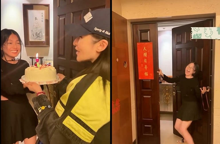 蜜雪感動蕭亞軒為她準備蛋糕。(圖/michellehsu1115 Instagram) 蜜雪感動蕭亞軒為她準備蛋糕。(圖/michellehsu1115 Instagram)