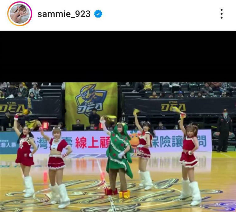 短今扮成聖誕樹熱舞。(圖/翻攝自短今IG) 短今扮成聖誕樹熱舞。(圖/翻攝自短今IG)