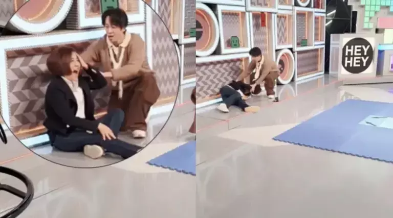 ▲于美人錄影玩遊戲時重心不穩慘摔,整個人往前飛撲以頭部撞擊地面,現場發出好大一聲巨響。(圖/翻攝自于美人臉書) ▲于美人錄影玩遊戲時重心不穩慘摔,整個人往前飛撲以頭部撞擊地面,現場發出好大一聲巨響。(圖/翻攝自于美人臉書)