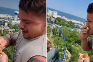 褲襠藏雞塊搭雲霄飛車狂吃 網紅下場悲劇了 褲襠藏雞塊搭雲霄飛車狂吃 網紅下場悲劇了