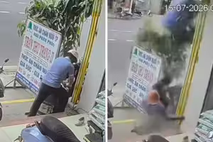 男子鐵桶切一半爆開　瞬間炸飛重摔慘了
