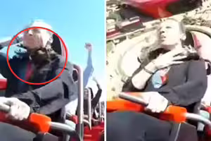 搭雲霄飛車一半 男子被1物砸臉 搭雲霄飛車一半 男子被1物砸臉