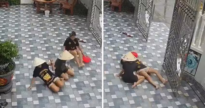 把積水當滑水道　女童重摔下場慘了