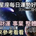 【12星座運勢每日好與壞】愛情、財運、事業、整體，一起來看看如何。（2018年04月27日）