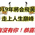 這幾個生肖，在2019年將會飛黃騰達，走上人生巔峰