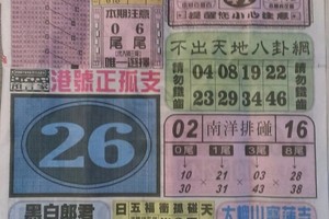 5/11  中國新聞報-六合彩參考
