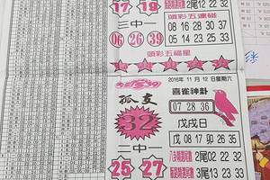 11/11-11/12  台北鐵報-今彩539參考
