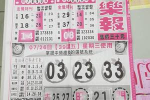 7/26-7/27  539娛樂報-今彩539參考~祝大家中獎