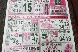 11/27-11/28  公益報-今彩539參考~祝大家中獎