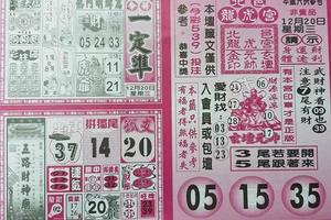 12/20-12/21  今彩一定準-今彩539參考