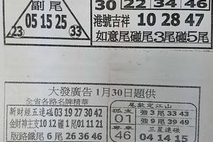 1/30  大發廣告+台北鐵報夾報-六合彩參考