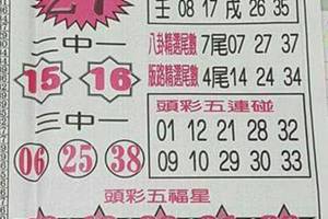 10/7  台北鐵報-今彩539參考