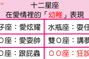 「喜歡你才對你幼稚，不喜歡的話我比你爸還成熟！」12星座只有在愛人面前，才會有「這個」幼稚的一面！