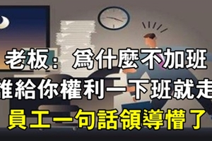 領導：為什麼不加班？誰下班都不走就你走？員工回復打臉了