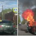 【視頻】開車突然想抽菸…　她一點菸卻看到火光　下一秒「火燒車」把她嚇壞